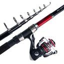 Sea Fishing Rod Combo Set with Sea Fishing Carbon Rod 1.8-2.7m ABS Handle 3000 Series Spinning Reel with Waterproof Bag