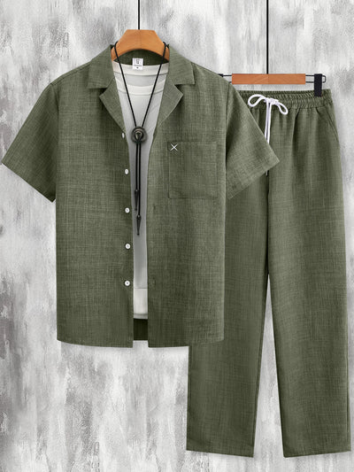 Men's Minimalist Pocket Embroidery Set, Textured Short | SAMAG
