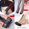 Plus Large Size Oversized Women Black Lace Stockings Thigh High Sexy Ultra-thin for Ladies Over Knee Long Socks Anti-slip XXXXL