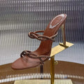 2025 Summer Shining Rhinestone Thin High Heel Slippers Women's Fashion Versatile Roman Sandals Banquet Dress Shoes Lazy Shoes