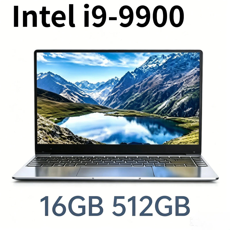 Ultra Slim 15.6 Inch Laptop 32GB RAM 512GB 1TB SSD Intel Core i9 9900 8C 16T 5GHz Gaming Notebook Office 1920x1080