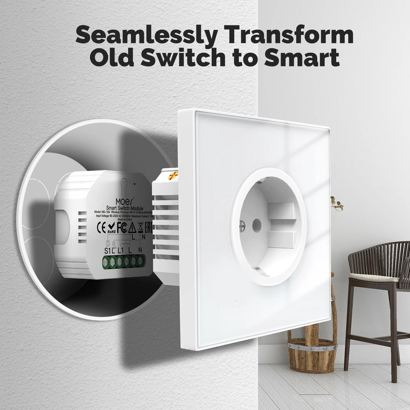 MOES Tuya WiFi/Zigbee Smart Switch Module Light Control Dimmer Curtain 1%-100% Voice Control Work with Alexa Google Home RF433