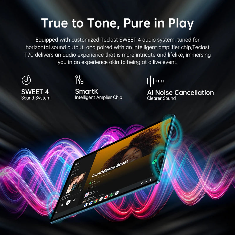 Teclast T70 Tablets 14" 2K Display Max.20GB 128GB MTK Helio G100 10000mAh Battery LTE Dual SIM Android 15 Tablet Global Version