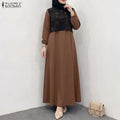 Women Muslim Dress Elegant Long Sleeve Hollow Out Fabric | SAMAG