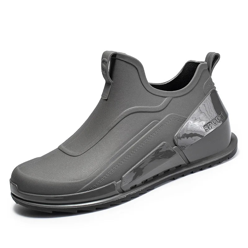 Summer men's short tube rain boots Men Outdoor Non-slip Fishing Shoes Light Hiking Shoes Durable Waterproof Rain Boots Rubber