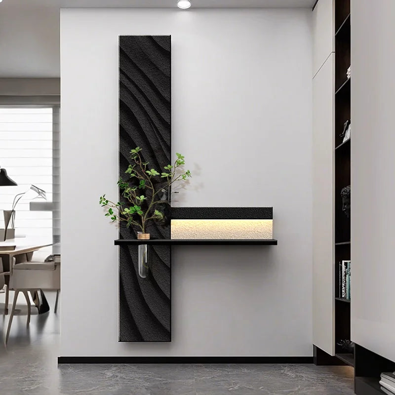 Hydroponic Green Plants Entrance LED Decorative Painting Sandstone Home Decoration Living Room Bedroom Corridor Mural Light