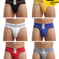 Men's Shaping Sport Briefs High Waist Thick Belt Solid Color Youth Trendy Short Triangle Underwear 2pc Random Pack