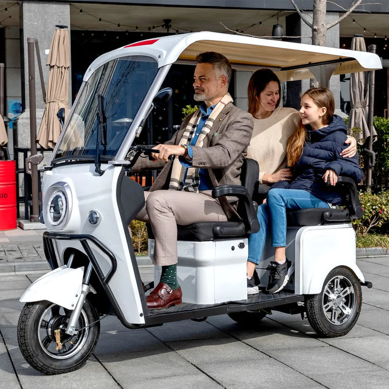New 2 3 4 Seat Mini Bus Electric Four Wheeler With Roof Scenic Sightseeing Car Double Row Seat Scooter Electric Golf Cart