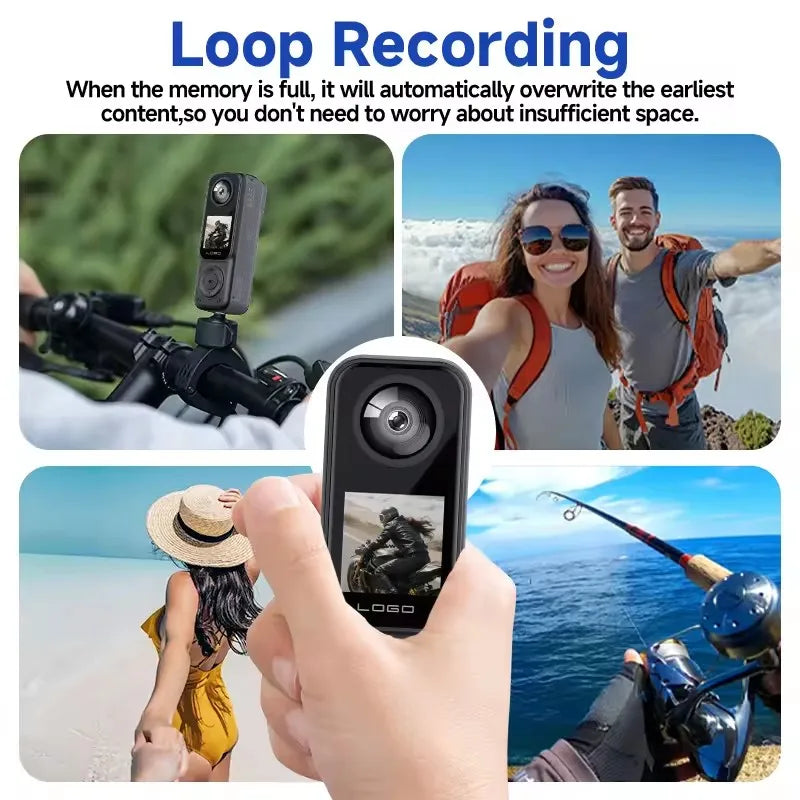 Action Cameras 4k 130° Video Wide Angle WiFi Pocket Action Camera Front 2K And Rear 2K Night Vision Bicycle Helmet Motorcycles