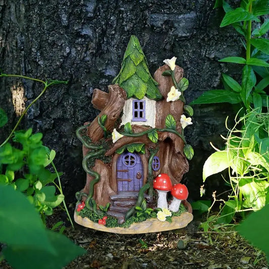 Miniature Fairy Elf Door Wooden Dollhouse Garden Craft Accessories