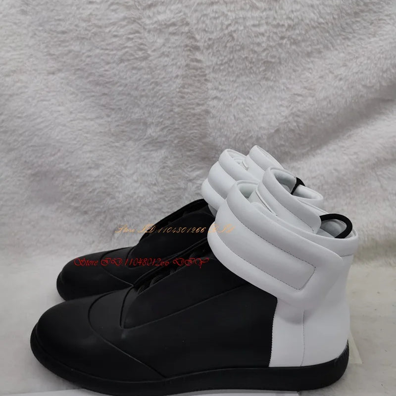 Real Picture Leather Street Style Men's Casual Shoes High Top Sneakers Man Boots Outdoor Activity Zapatillas Hombre Chaussure