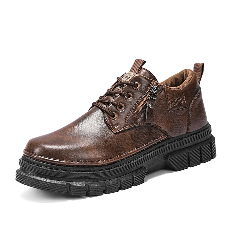 Men's casual shoes four seasons handwork comfort outdoor work shoes fashion Joker youth tide shoes business party leather shoes