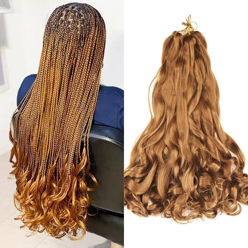 French Curly Crochet Braiding Hair Synthetic Loose Wave Ombre Braids Hair for Women  Spiral Curls Pre Stretched Hair Extensions
