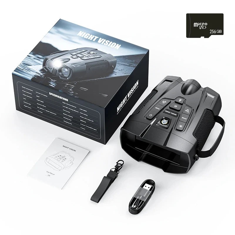 4K Night Vision Binoculars 10x Digital Zoom 7-level Infrared Night Vision Tactical Flashlight Hunting Observation Equipment