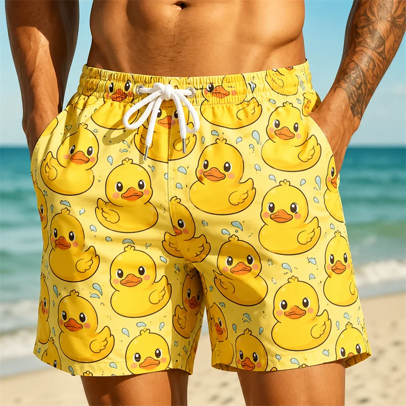 Fun Cute Cartoon Duck Pig Pattern Funny Swimming Shorts | SAMAG
