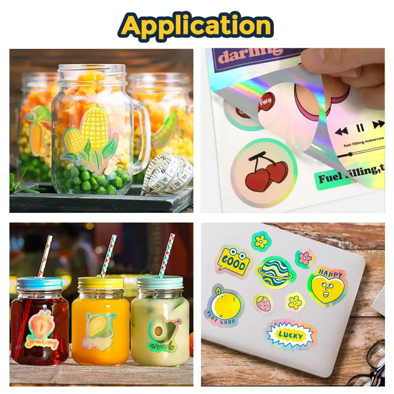 20/40Pcs A4 Holographic Rainbow Vinyl Sticker Paper for Inkjet & Laser Printers Self-Adhesive Waterproof Holographic Label Paper