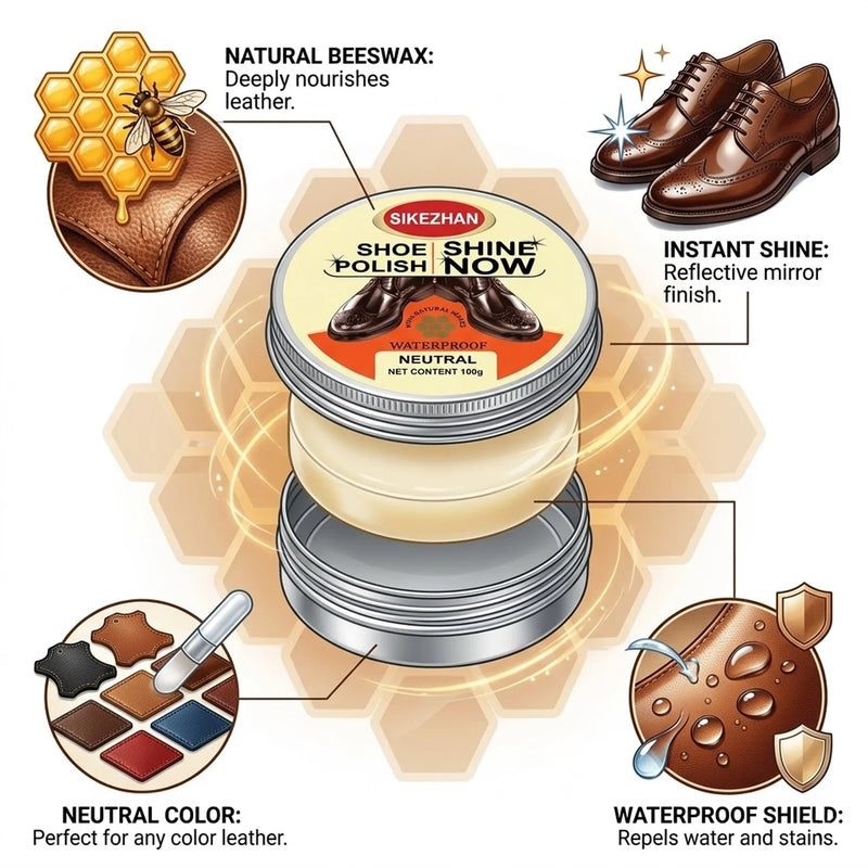 SIKEZHAN Premium Beeswax Leather Cream:Universal Conditioner for Boots & Bags - Professional Restoration & Instant Mirror Shine