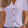 Y2k Tops Women's Summer Blouse Casual V-Neck Button Short Sleeve Tops Elegant Fashion Blouses Casual Loose Solid Colors Shirts