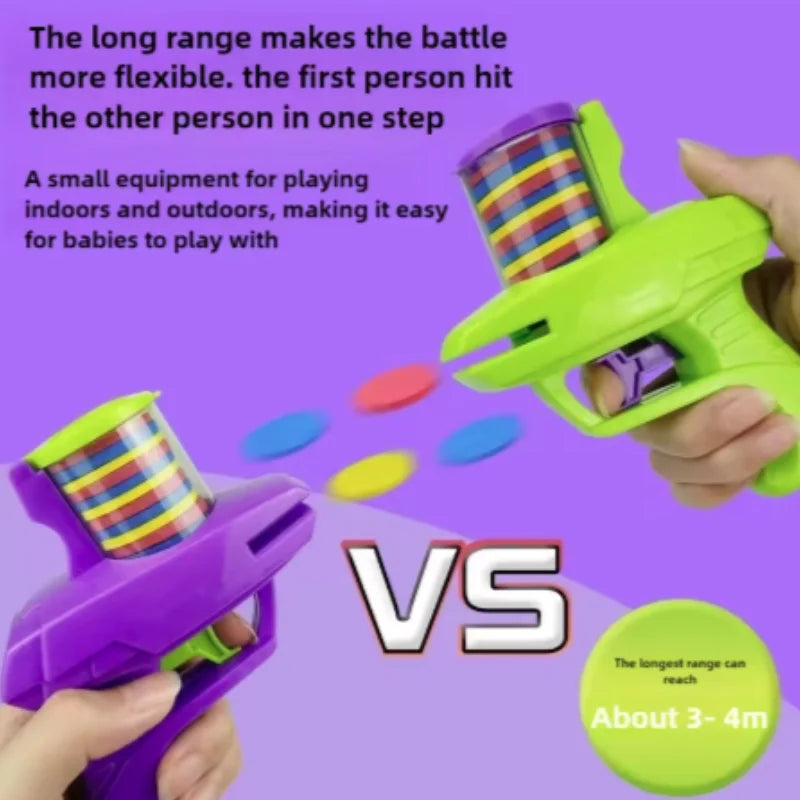 Interactive Cat Dog Toy Set with Colorful Flying Discs Pet Gun Launcher for Kitten Indoor Outdoor Training Chasing Fun