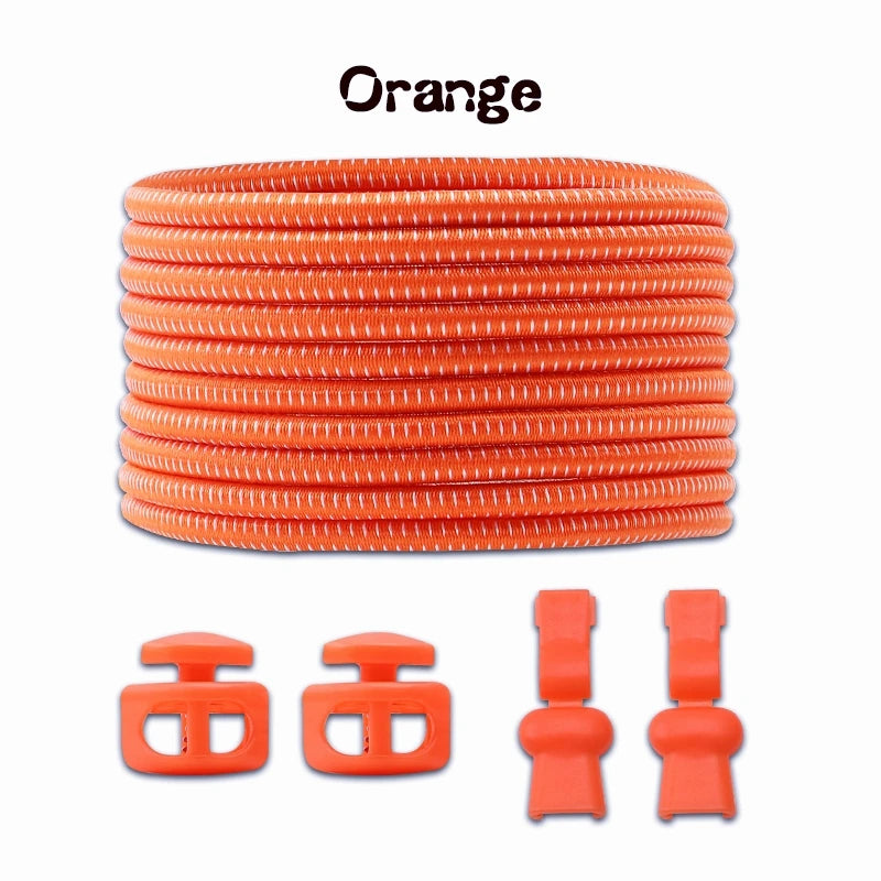 1 Pair Elastic Shoelaces Kit with Push Button Lock Stretch No Tie Shoe Laces for Running Sneakers Sports Shoes Adults Kids