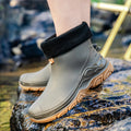 Short Rain Boots Men Fashionable New Rain Boots Work Fishing Waterproof Water Shoes Outdoor Non-slip Rubber Shoes Wear-resistant