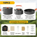 Camping Cooking set Camping Cookware Travel Tableware Outdoor Picnic Set Teapot For 2-3 Peaple Non-stick pots assorted sets