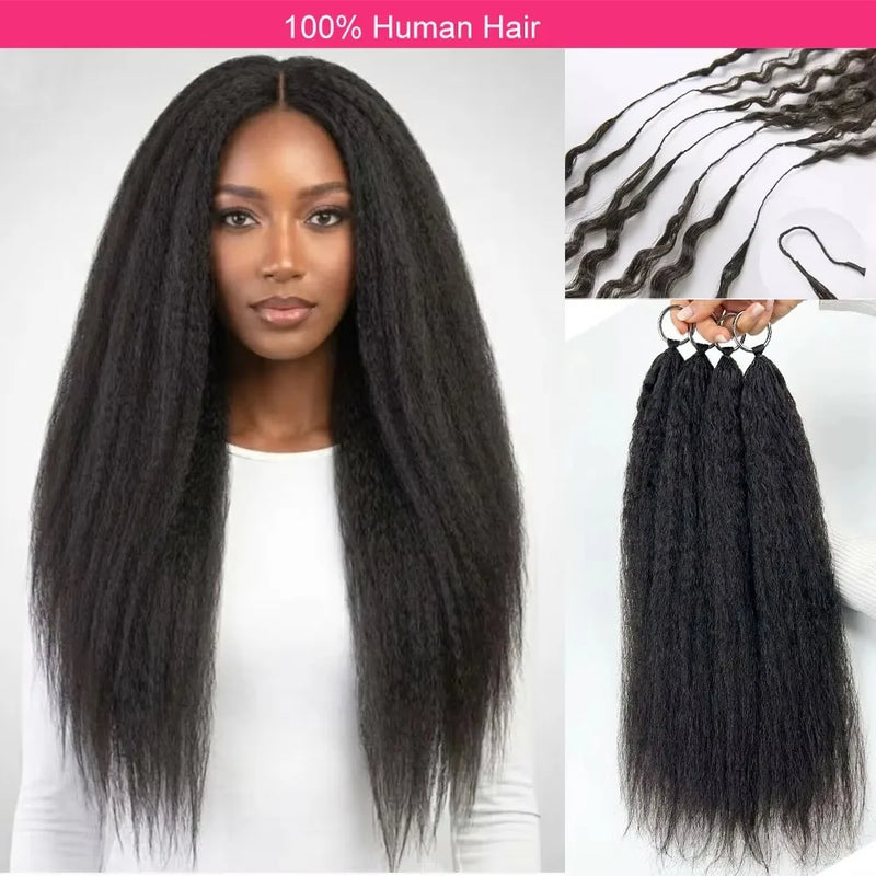 Frizira 300g Kinky Straight Feather Crochet 100% Human Hair Extension Pre Separated Knotless Crochet Hair Bundles For Reusable Boho Braids