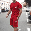 Men's Clothing Summer Suit CR7 Sports Comfortable Breathable Mesh Running Sets Jogging Fitness Tracksuit T - View 11 | SAMAG