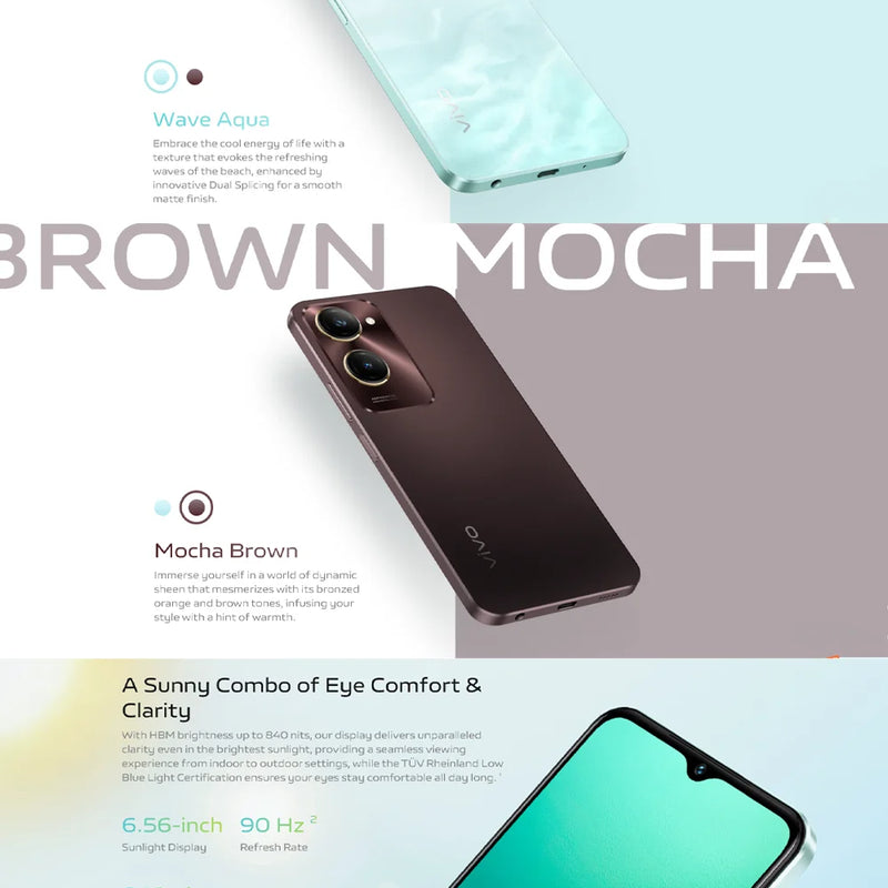 VIVO Y18 5G LTE Smartphone 8GB+256GB 6.56"/50MP/5000mAh/ Fashion Dual SIM Unlocked 2026 New Arrival Android Mobile Phone
