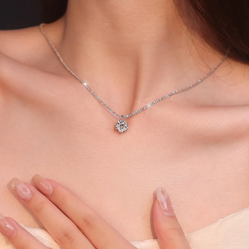 Andara Luxury 925 Sterling Silver AAAAA Zircon Pendant Necklace Fashion Italian Women Jewelry - Visuel 3 | SAMAG