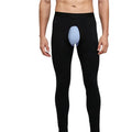 Mens Open Fly Breathable Cotton Thermal Long Johns Black S