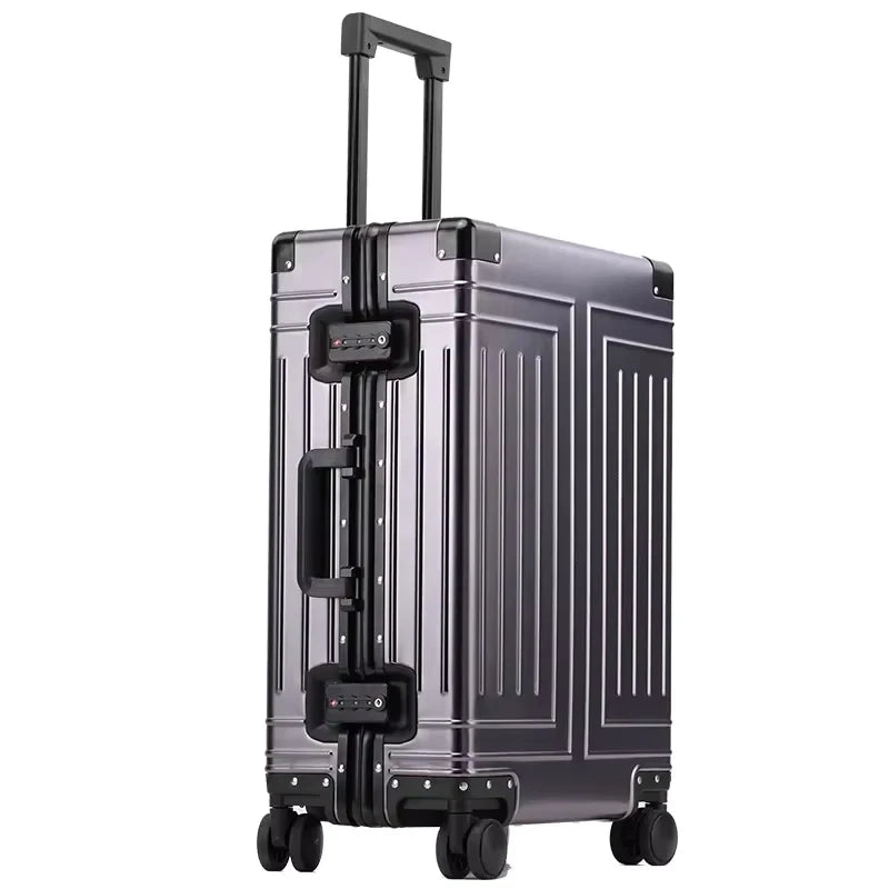 COLENARA 20"24"26"29 Inch Rolling Luggage Large Capacity Trolley Case Men's Suitcase Full Aluminum Magnesium Alloy Boarding Box