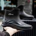Ankle Rain Boots for Men Integrated Forming Simple Waterproof Rain Shoes Toughness Anti-slip Fishing on Work Camping Waterproof