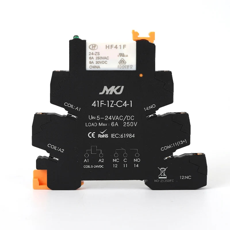 Din Rail Slim Relay Module 41F - 1Z - C4 - 1 Integrated PCB Mount Power With Holder 12V 24V ACDC 220V - Visuel 4 | SAMAG