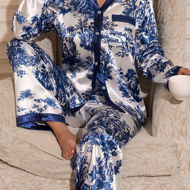 Long Sleeve Pajamas Women Woman Set Home Wear Big Size | SAMAG