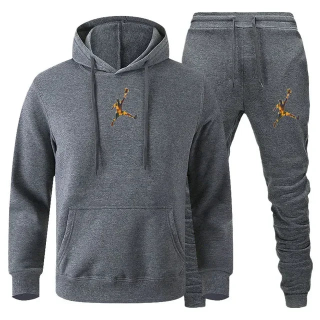 Autumn_Winter Men's jogging Fitness sportswear Set_ Fashionable long - sleeved sweatshirt + casual pants 2 - View 19 | SAMAG