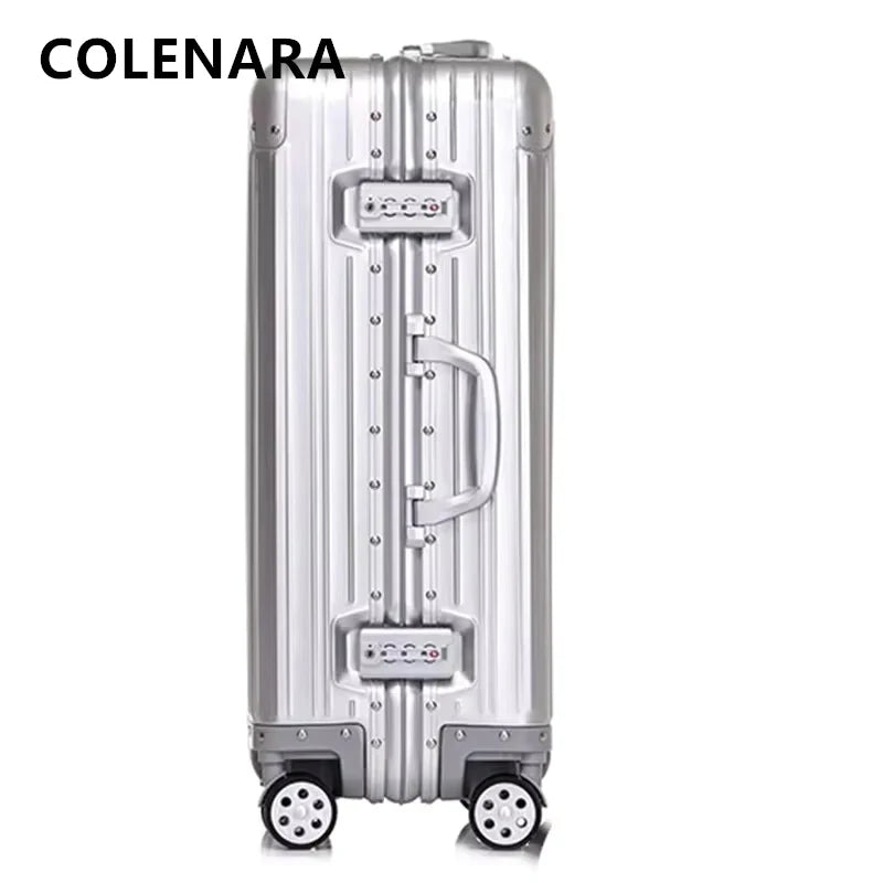 COLENARA Suitcase Full Aluminum Magnesium Alloy Boarding Box Large Capacity Trolley Case 20"24"26"29 Inch Travel Bag Luggage