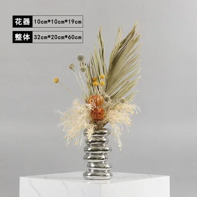 Elegant Artificial Flower Vase Set Home Office Decor Flower Arrangements Model Room Display