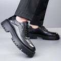 Retro Brown Men's Banquet Leather Shoes Thick Soled Wear-resistant Work Shoes2025 Classic Brand Men's Business Dress Shoes