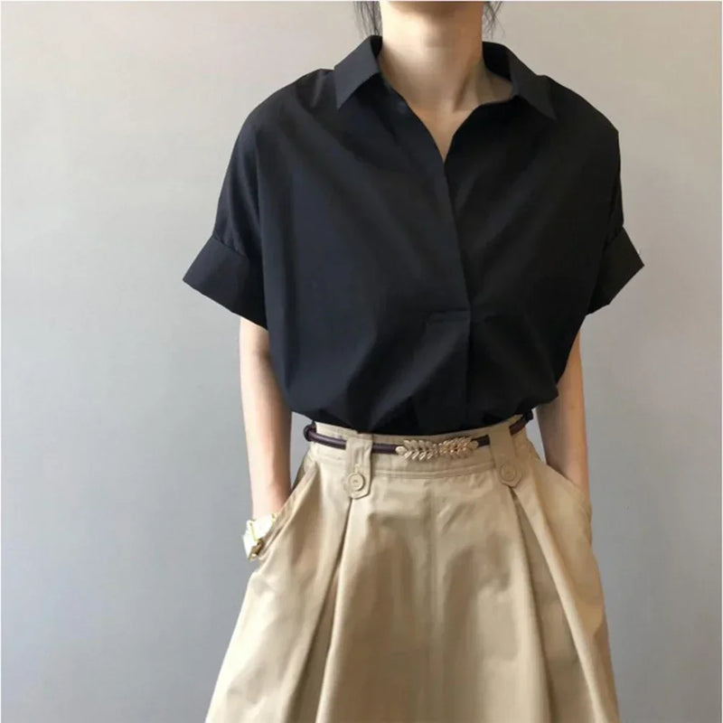 Women Blouses Spring Summer Breathable Simple Short - View 2 | SAMAG