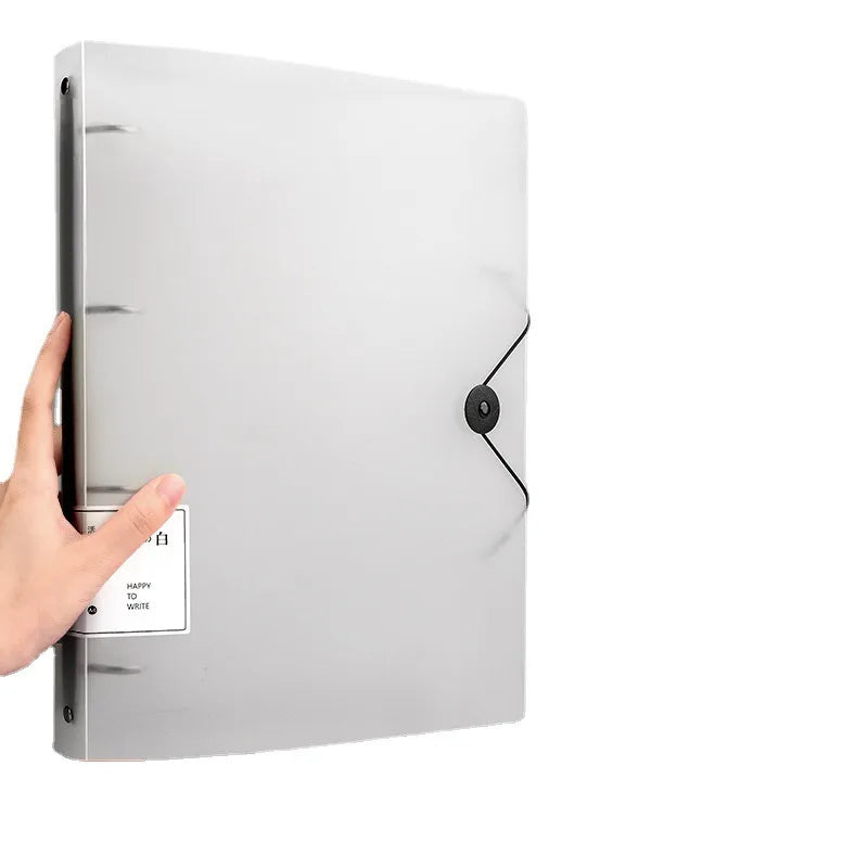 4-Hole A4 Paper Punch Binder Loose Leaf File Folder with Insert Pages Coil Binding Ring Binder for Home Office School Documents