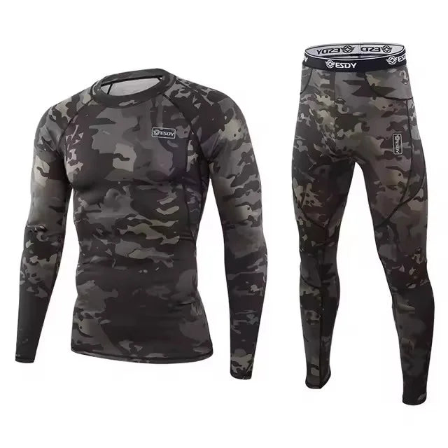 Winter Top Quality New Thermal Underwear Men Underwear Sets Compression Fleece Sweat Quick Drying Thermo Underwear Men Clothing