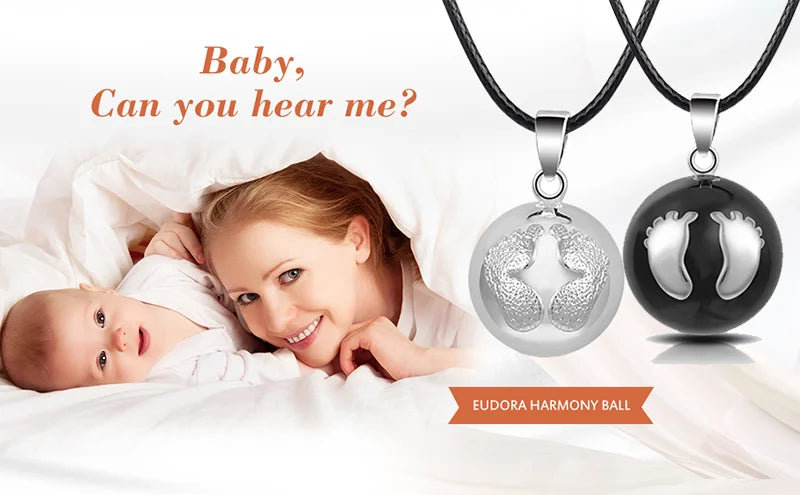 Eudora Harmony Ball Pendant Necklace Pregnancy Chime Ball Mexcian Bola Pendants Wishing Balls Fine Jewelry for Women Best Gift