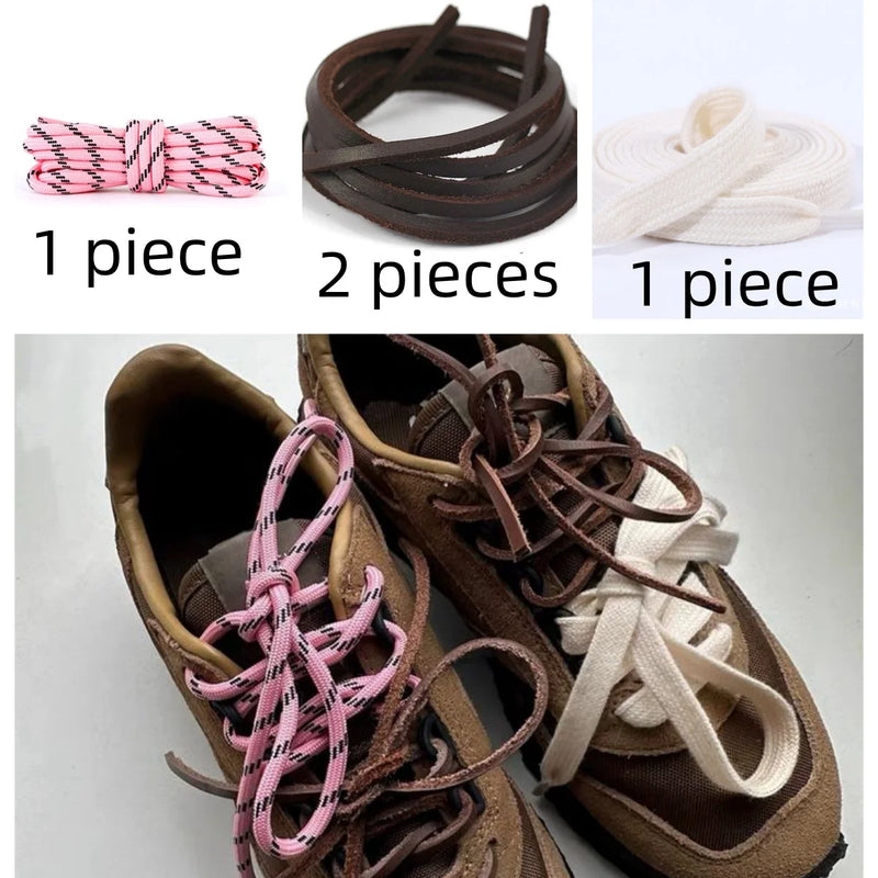 Length 100cm DIY Freedly Round Leather Colorful MIU Shoelaces Canvas Casual  Boots Shoe Laces Rope Shoestrings