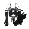 Sexy Mesh Breathable Lingerie Stockings Women's Shaping Ultra-thin Split Underwear Set Female Solid See Through Bra & Brief Sets