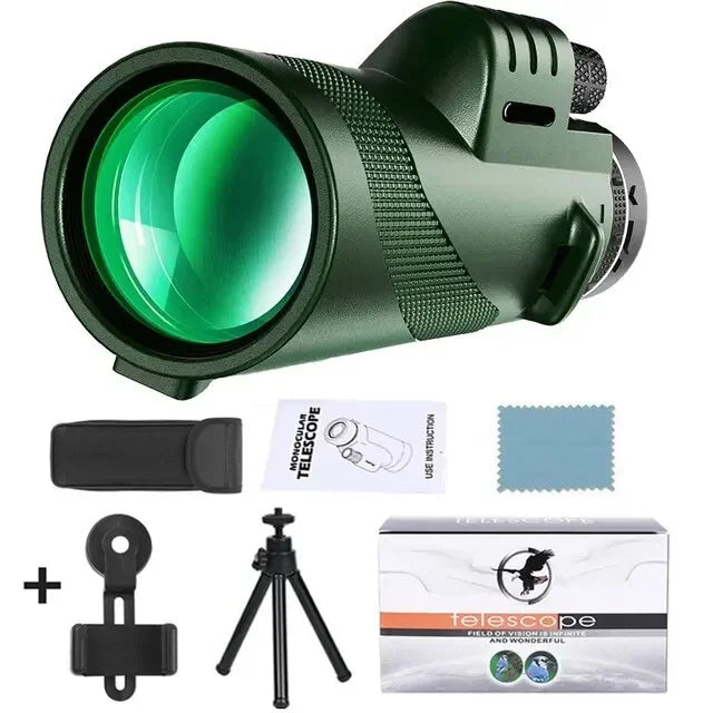 Portabl Powerful 80X100 HD Monocular 50000M Telescope Long Range Zoom With Tripod Phone Clip For Outdoor Hunting Camping Tourism