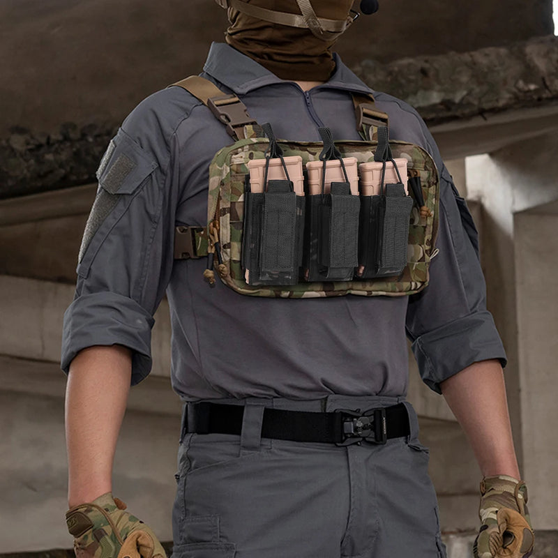 Tactical Molle Magazine Pouch Tactical Pouch Single/Double/Triple Rifle Pistol Mag Pouch 2-Layer Cartridge Holder for M4 M14 M16