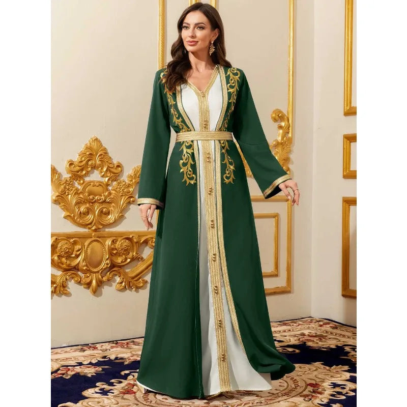 Muslim Sets Women Party Dresses Jalabiya Robe Embroidery | SAMAG