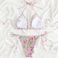Sexy floral print halter bikinis sets biquini high waist | SAMAG