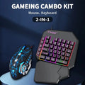 Gaming Keyboard & Mouse Set, 40-Key One-Handed RGB Backlit, Ergonomic Design with Multimedia Keys, Wired Combo for PC Gamers